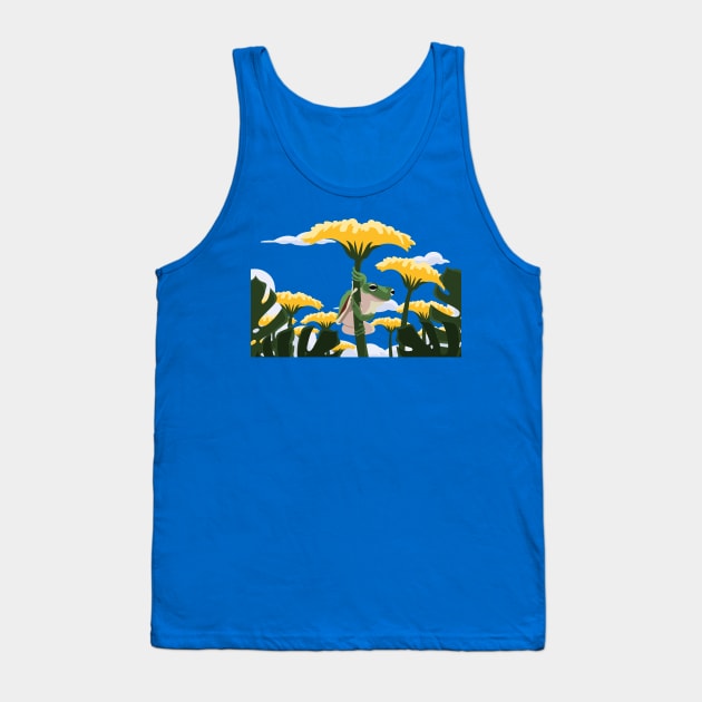 Frog Flower Wildlife Tank Top by Mako Design 